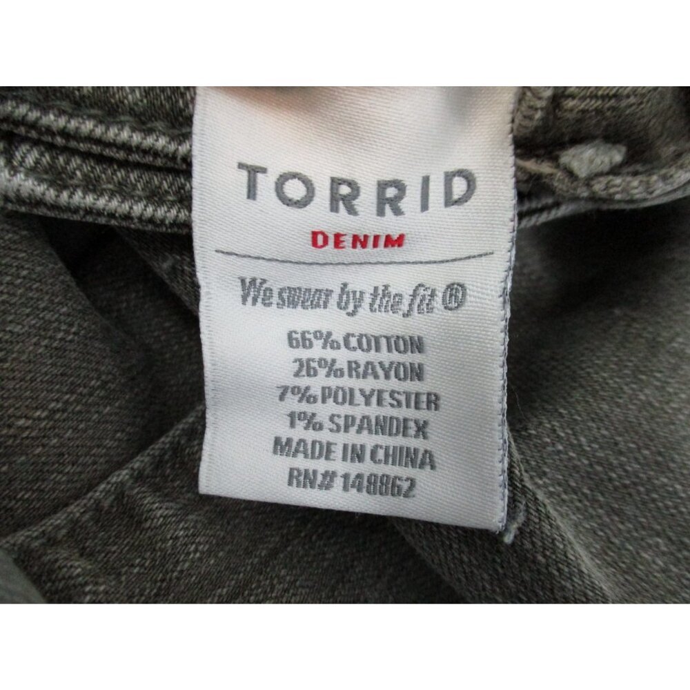 Torrid Boyfriend Jeans Womens Size 16R Distressed Gray - Picture 12 of 16